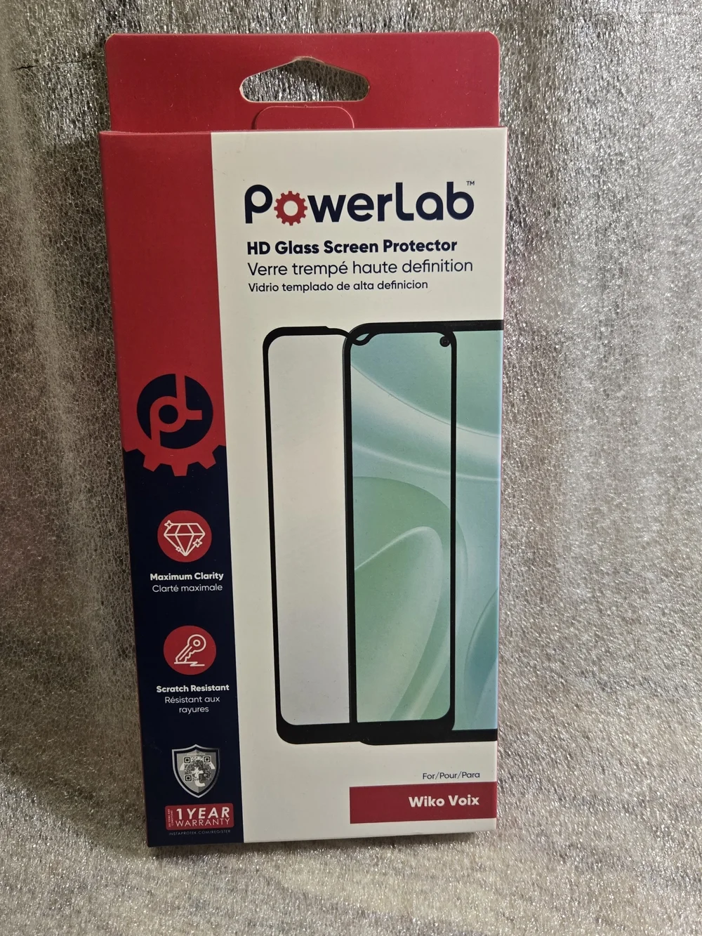 HD Glass Screen Protector for Wiko Voix - Red/White